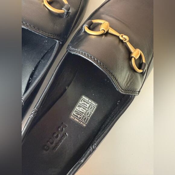 Gucci Brixton Leather Horsebit Loafers Black EU 37 - Picture 9 of 12